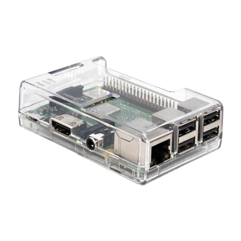 sb components Raspberry Pi 3 Model B+ Transparent Case - Access to All Ports - Image 1